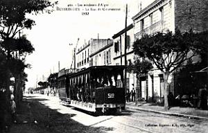 Hussein-Dey - Rue de Constantine avec Tramway - 1912